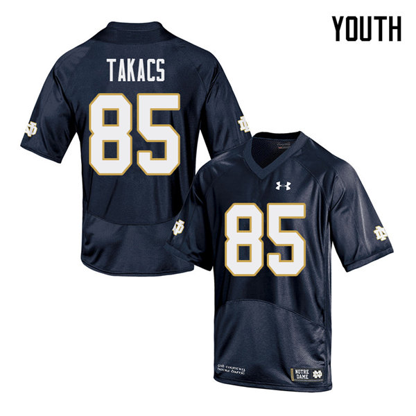 Youth NCAA Notre Dame Fighting Irish #85 George Takacs Stitched College Under Armour Authentic Navy Football Jersey GU10U45AD